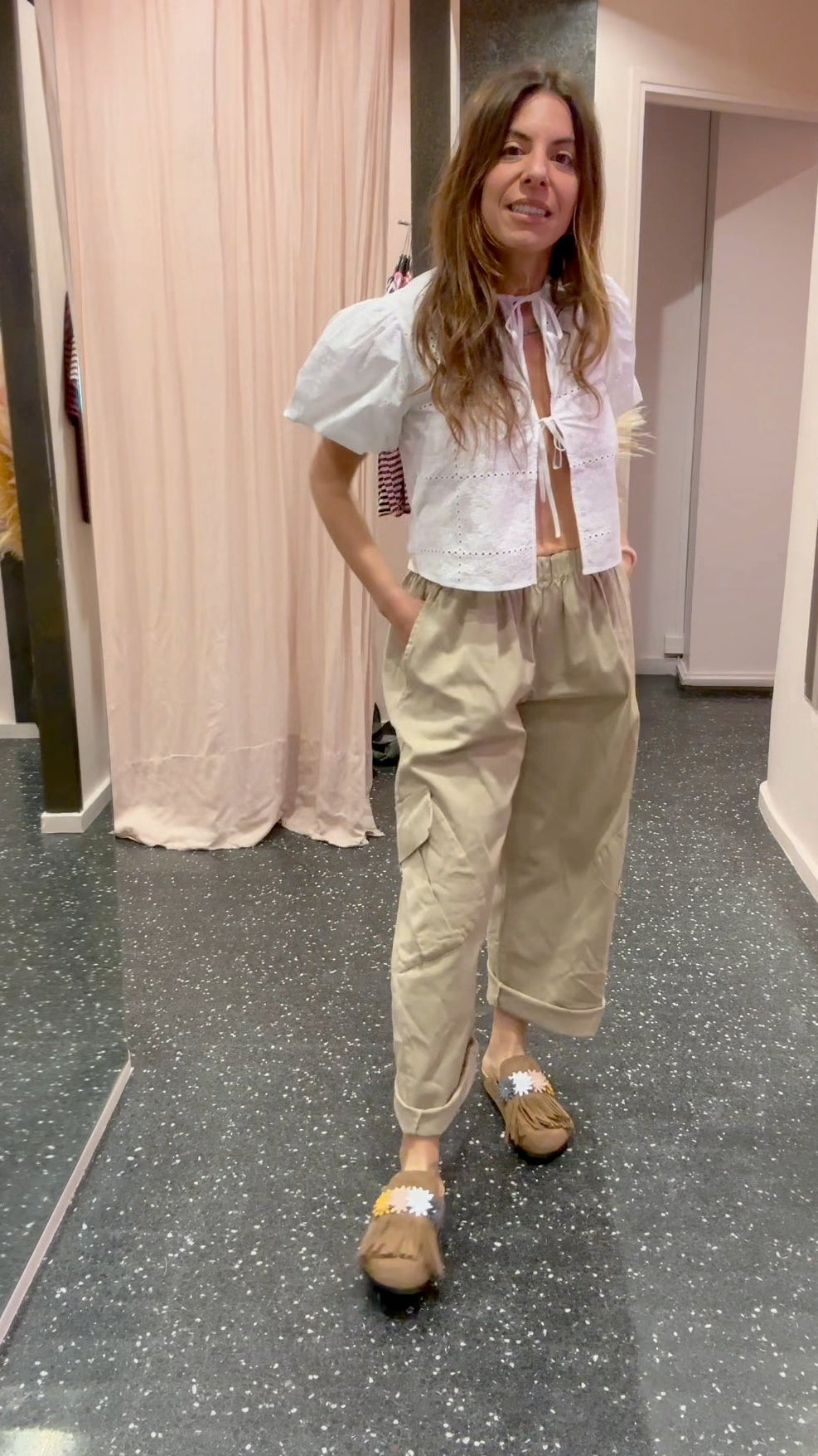 Pantalon Johanna cargo uni