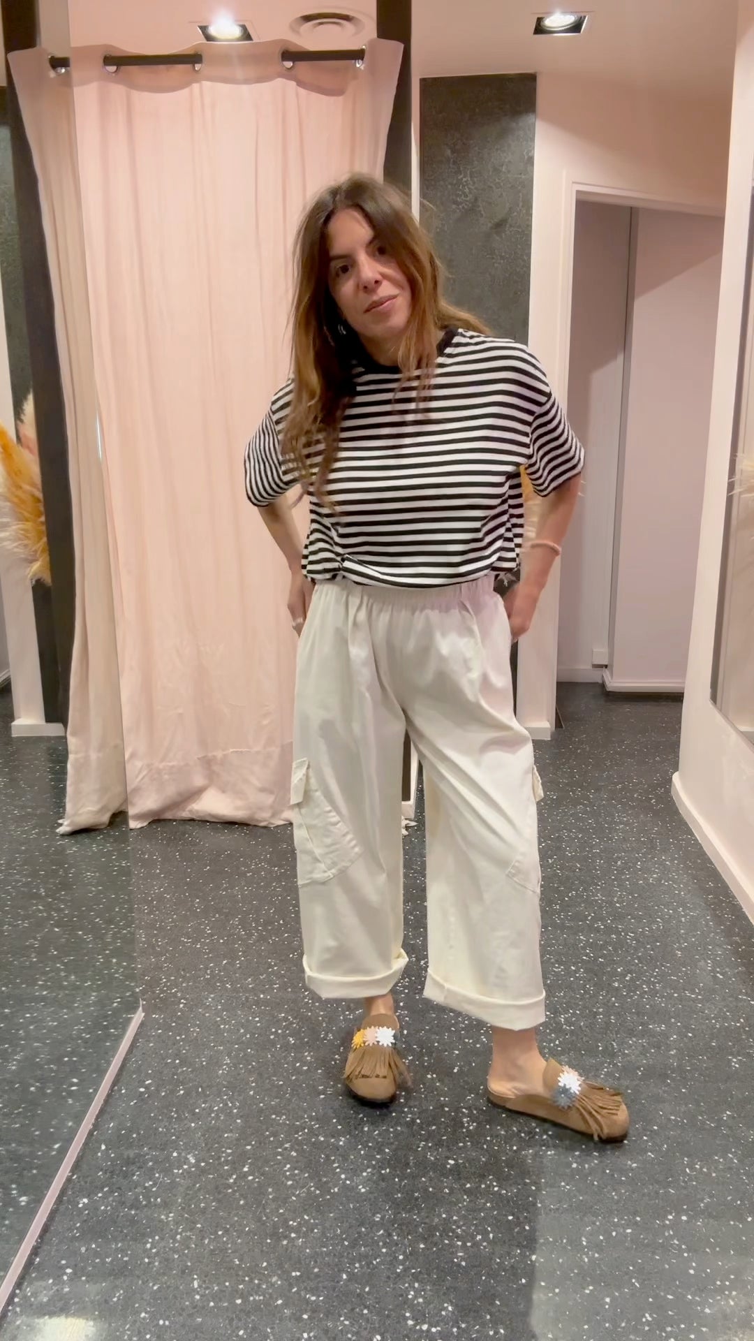 Pantalon Johanna cargo uni