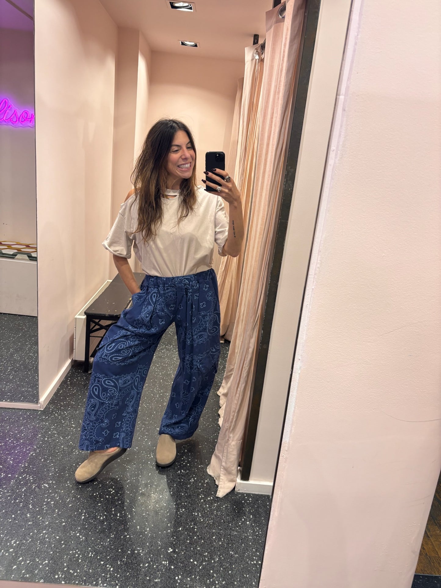 MOMENT- Pantalon cargo imprimé bandana