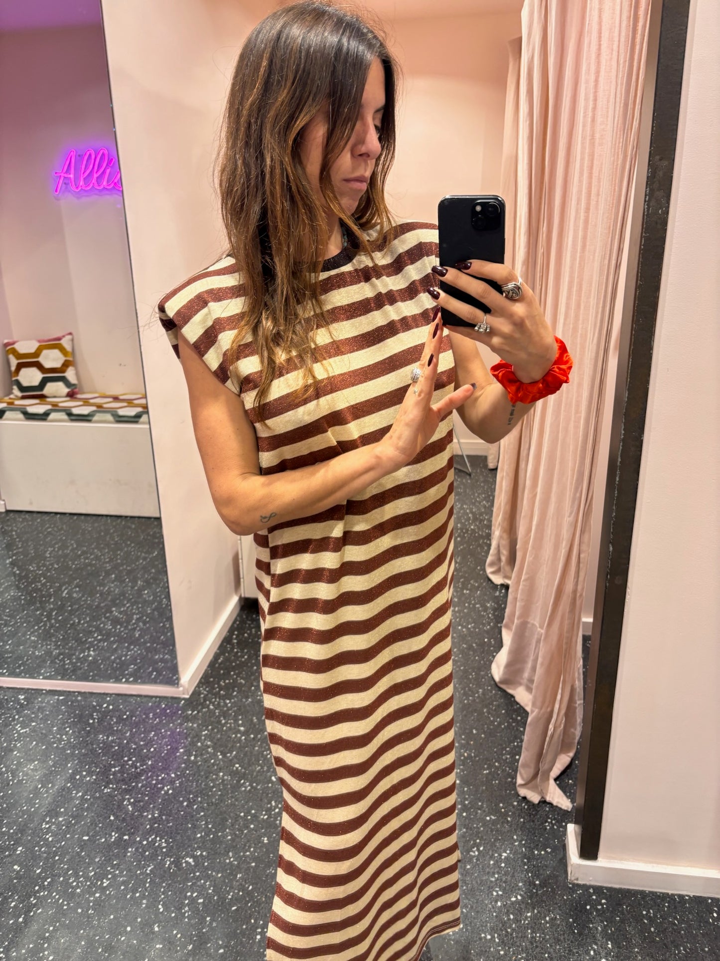 JOHANNA – Robe rayée lurex