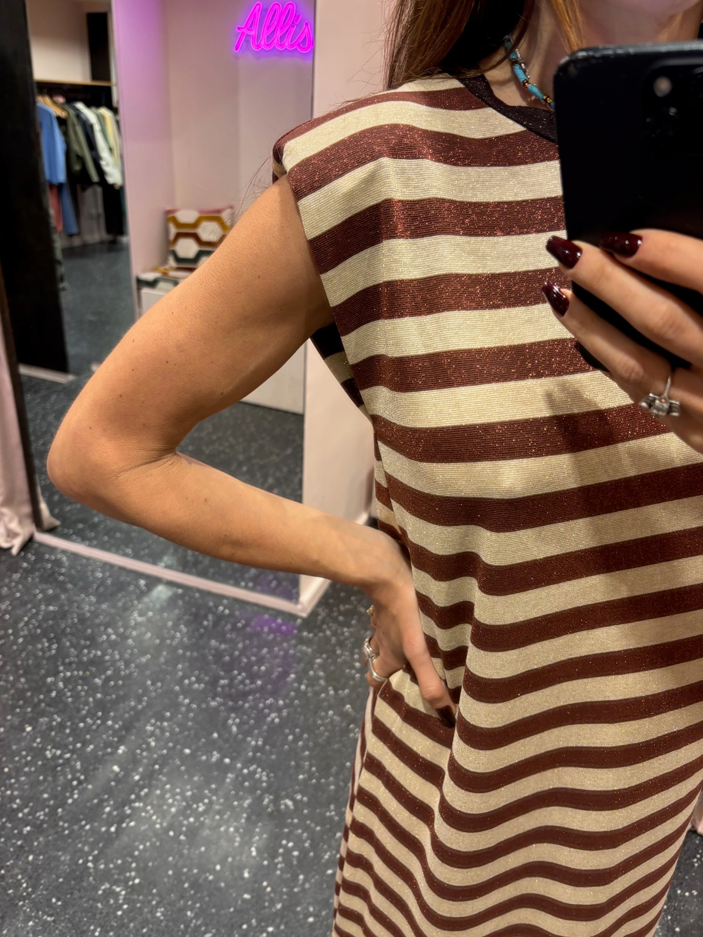 JOHANNA – Robe rayée lurex