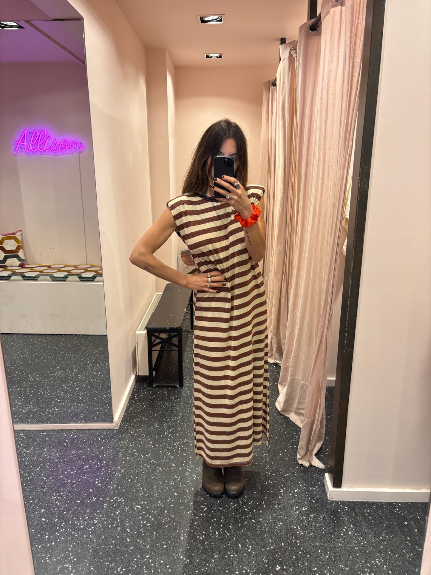 JOHANNA – Robe rayée lurex
