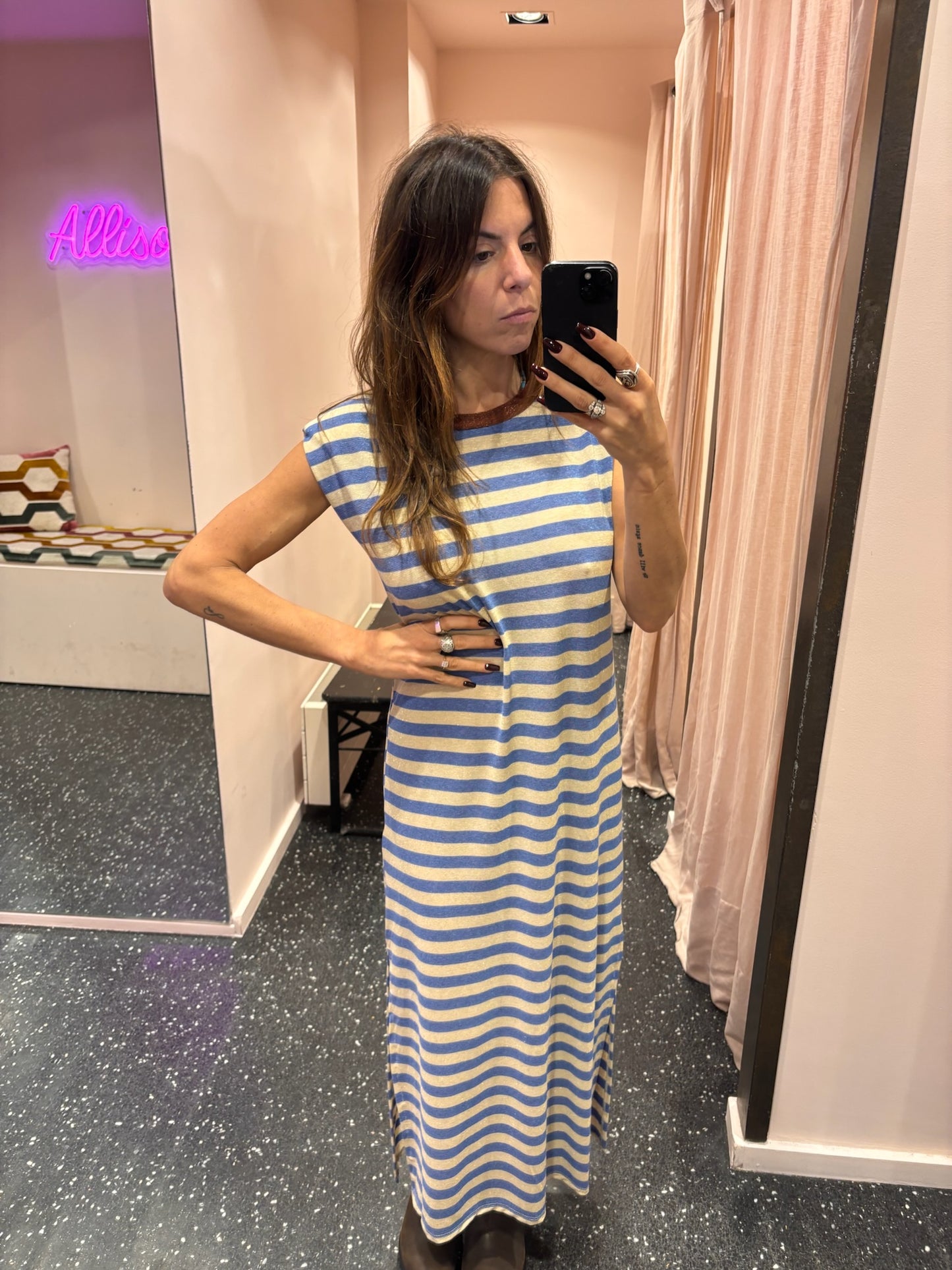 JOHANNA – Robe rayée lurex