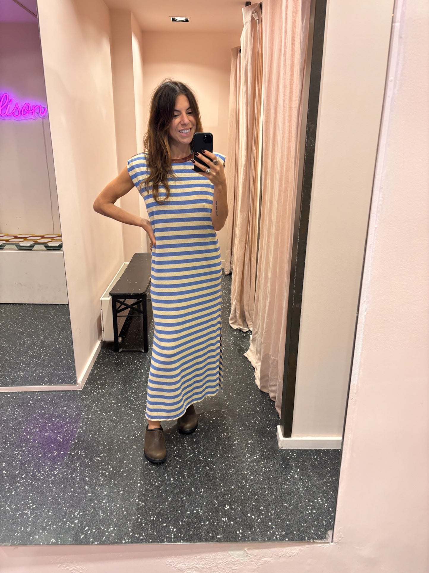 JOHANNA – Robe rayée lurex