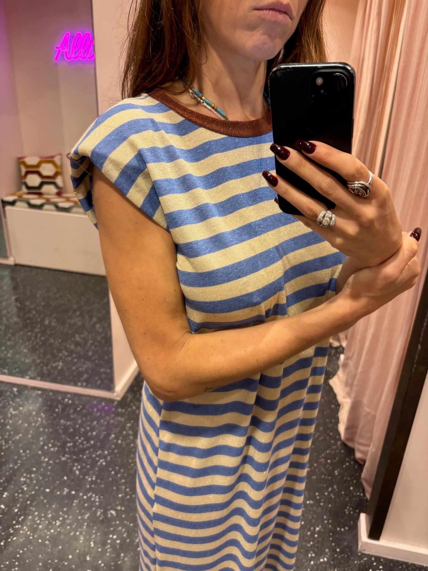 JOHANNA – Robe rayée lurex