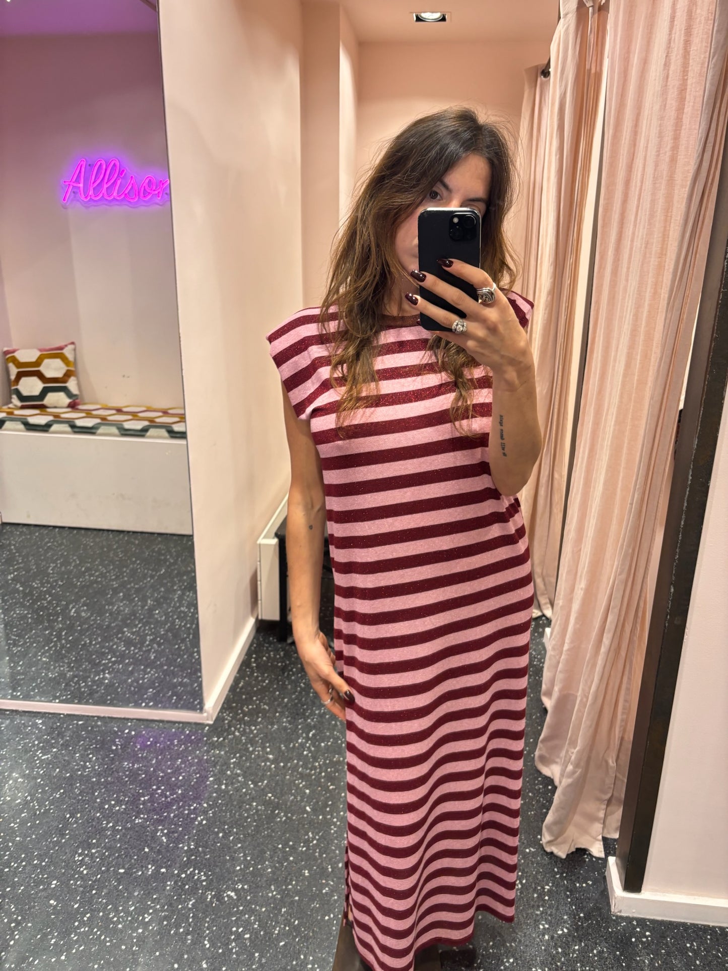 JOHANNA – Robe rayée lurex