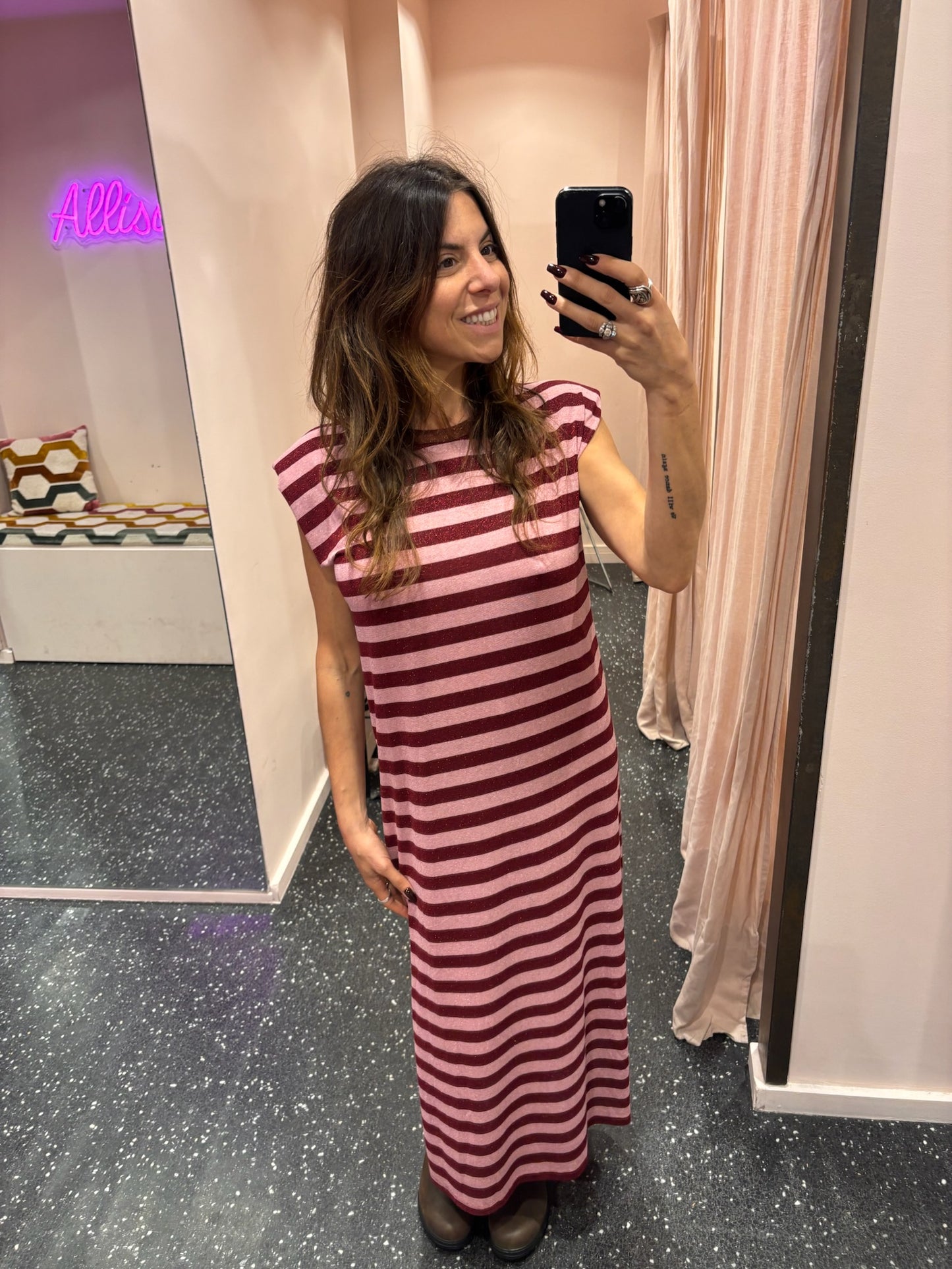 JOHANNA – Robe rayée lurex
