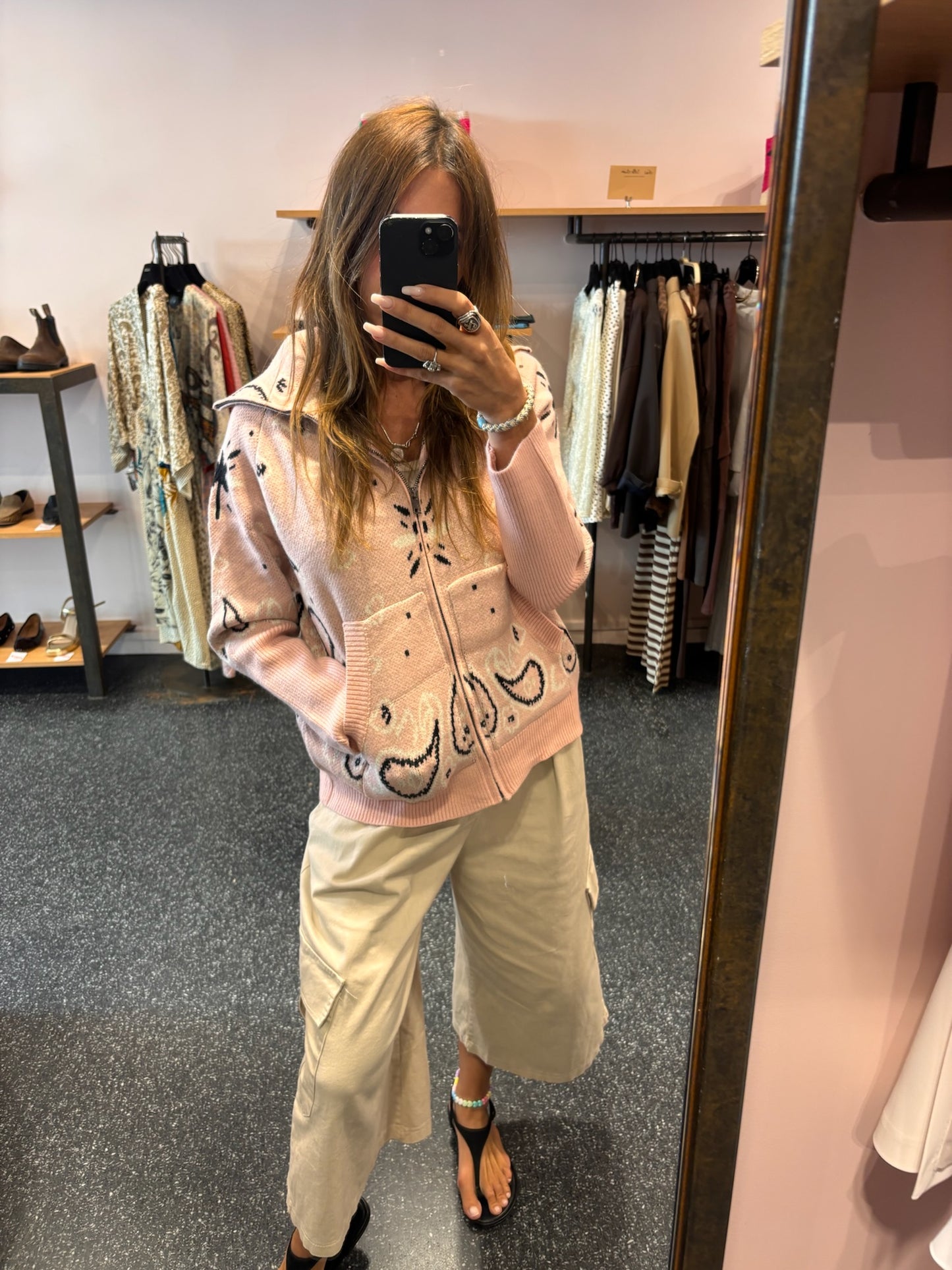 Gilet en maille zippé bandana
