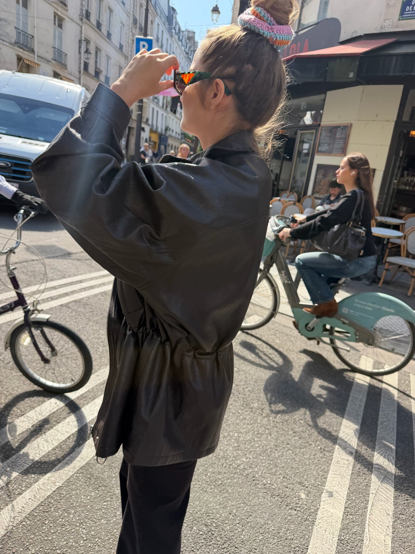 GRACE AND MILA - Veste similicuir oversize