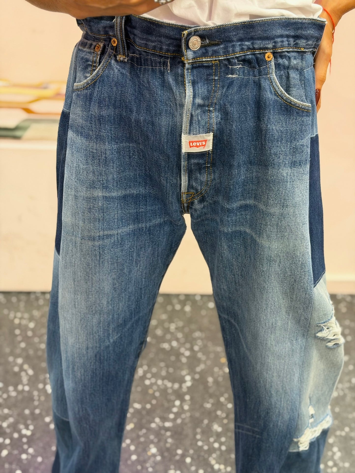STUDIO HAS BEEN - Jean patchwork upcyclé