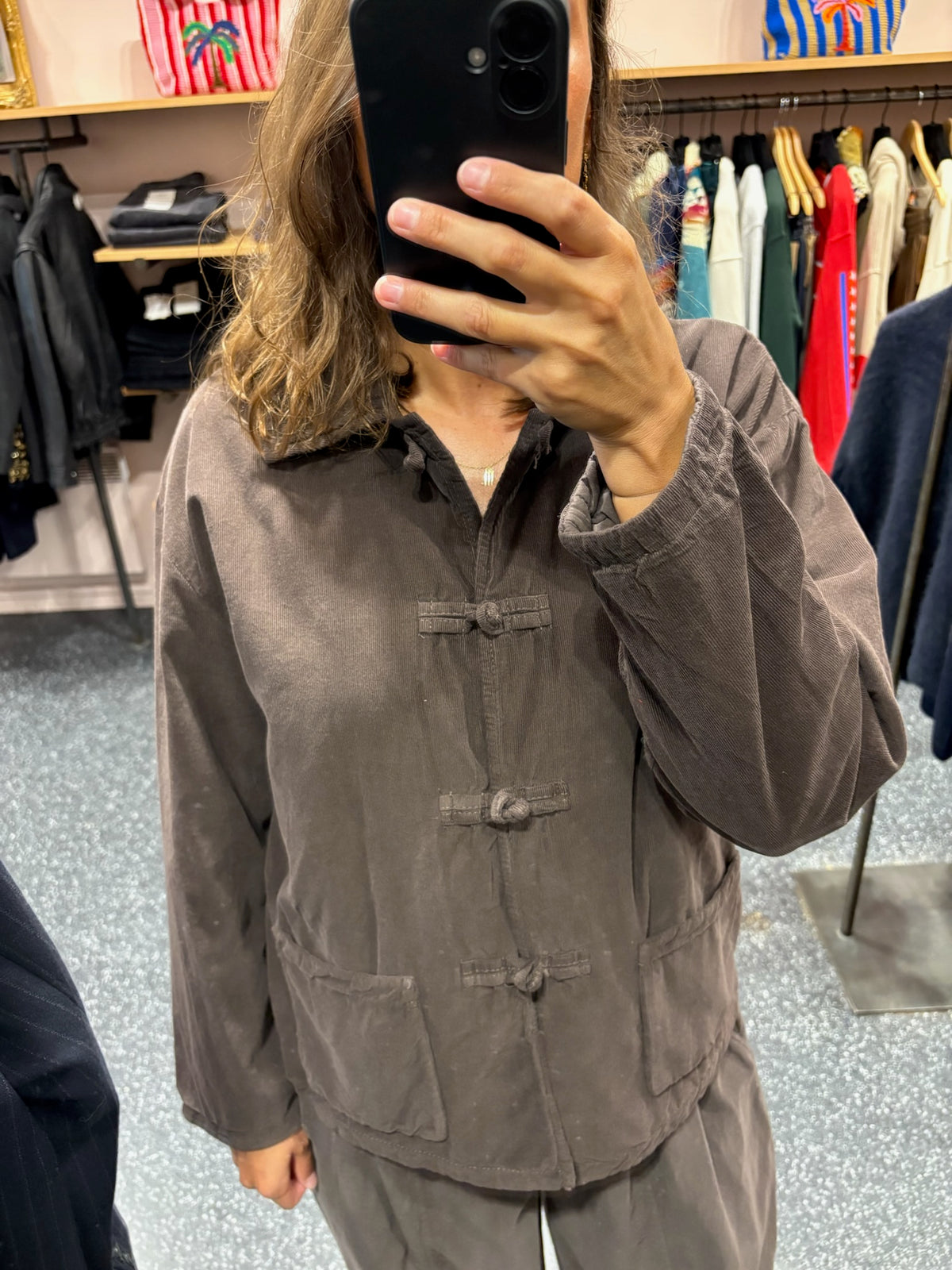 JOHANNA - Veste japonisante en velours côtelé