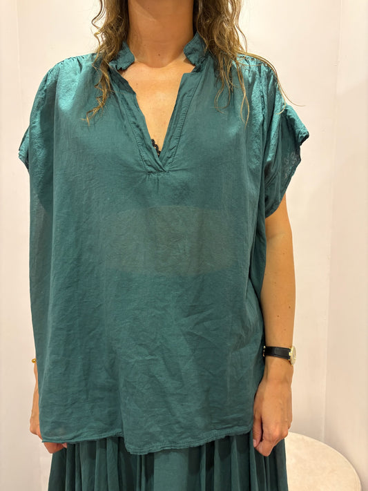 chemise manches courtes en voile de coton Johanna paris