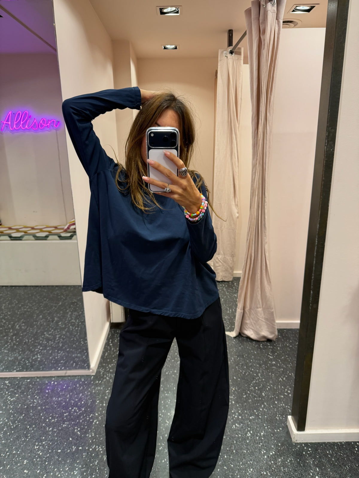 SAMSOE SAMSOE - Pantalon barrel marine