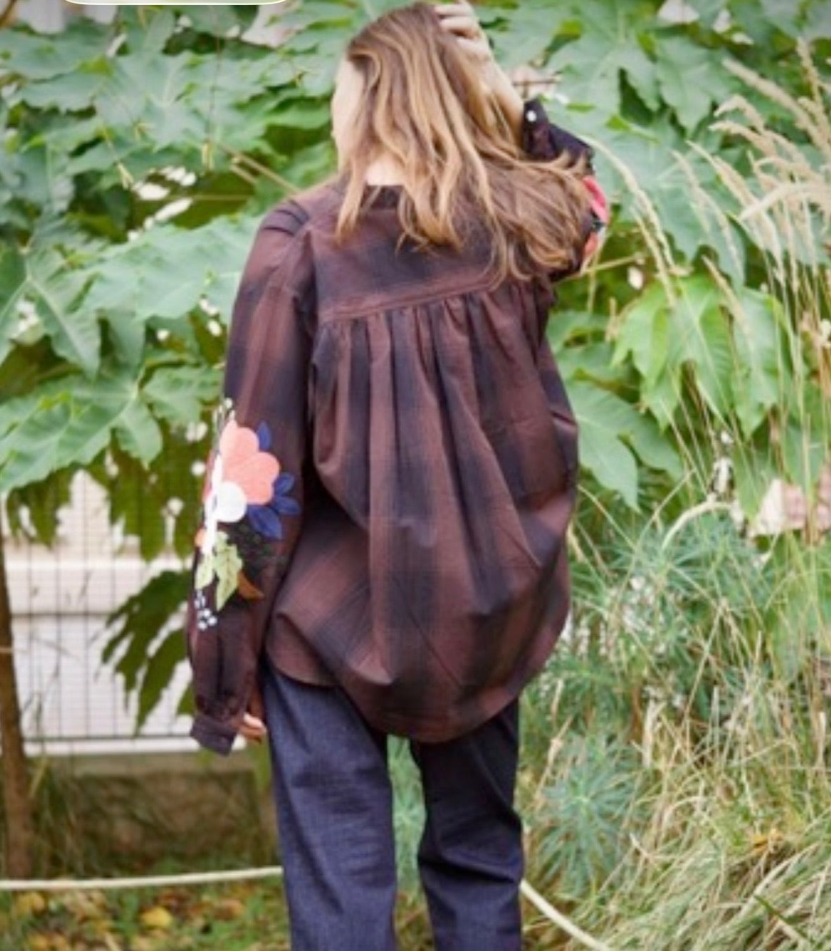 Blouse carreaux noir et marron - MERI JAAN