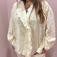 Chemise à jabots en broderies anglaises écrues Johanna