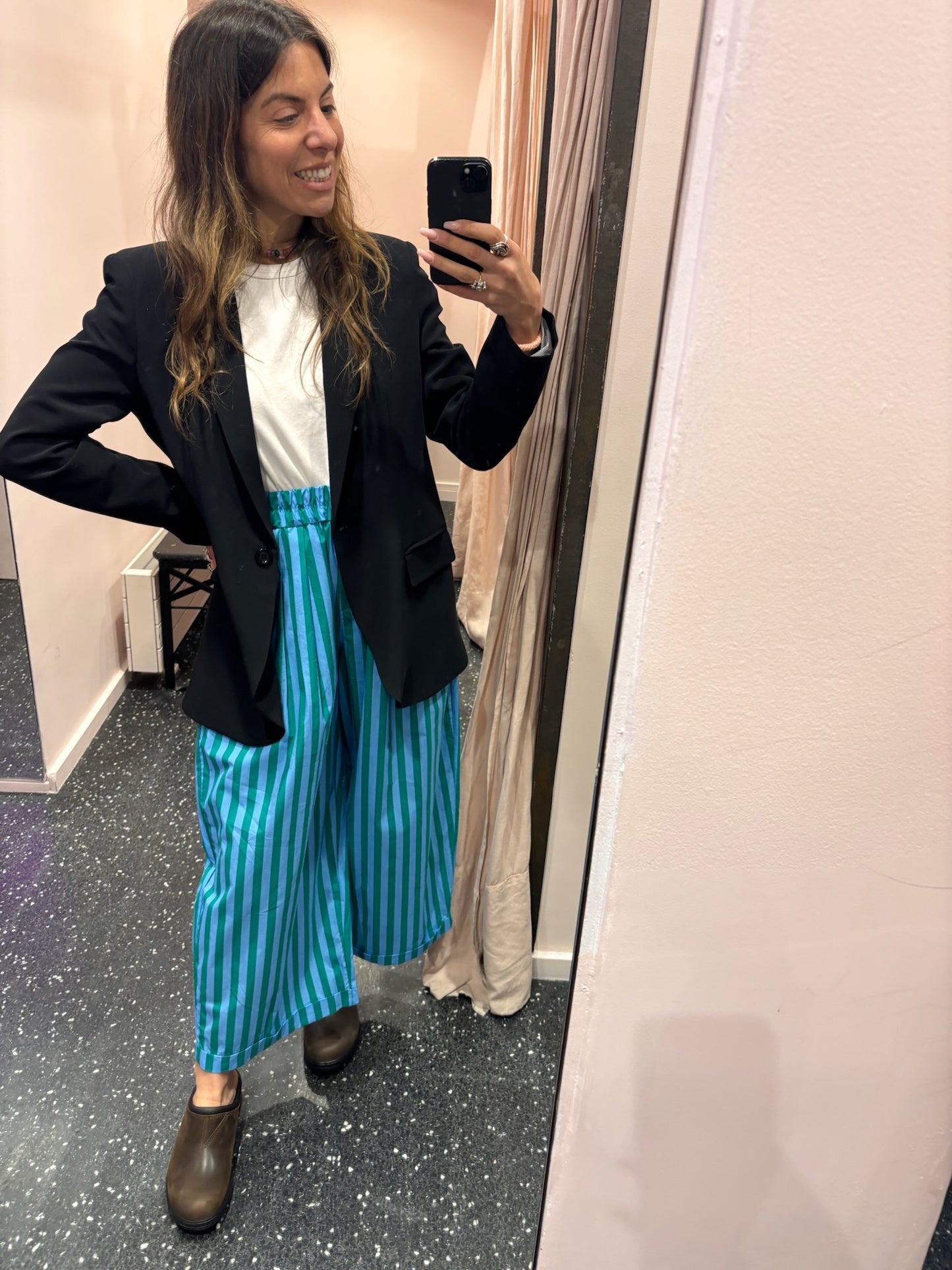 JOHANNA - Pantalon rayé bicolore