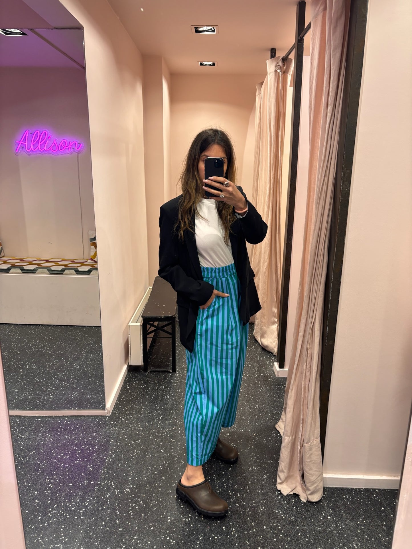 JOHANNA - Pantalon rayé bicolore