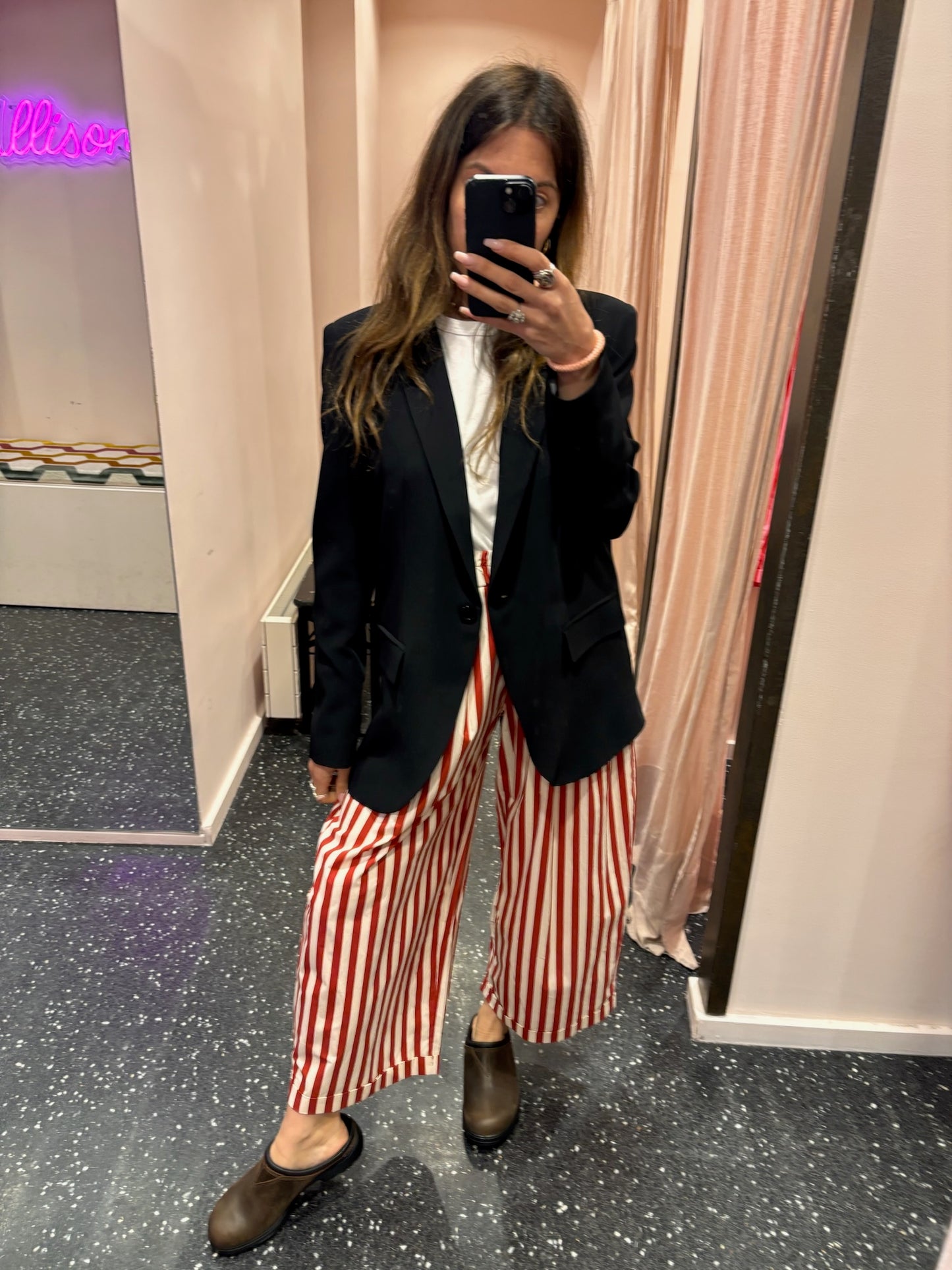 JOHANNA - Pantalon rayé bicolore