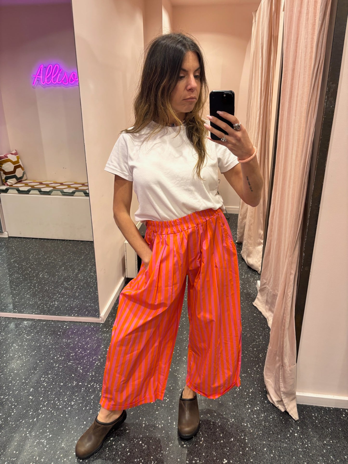 JOHANNA - Pantalon rayé bicolore