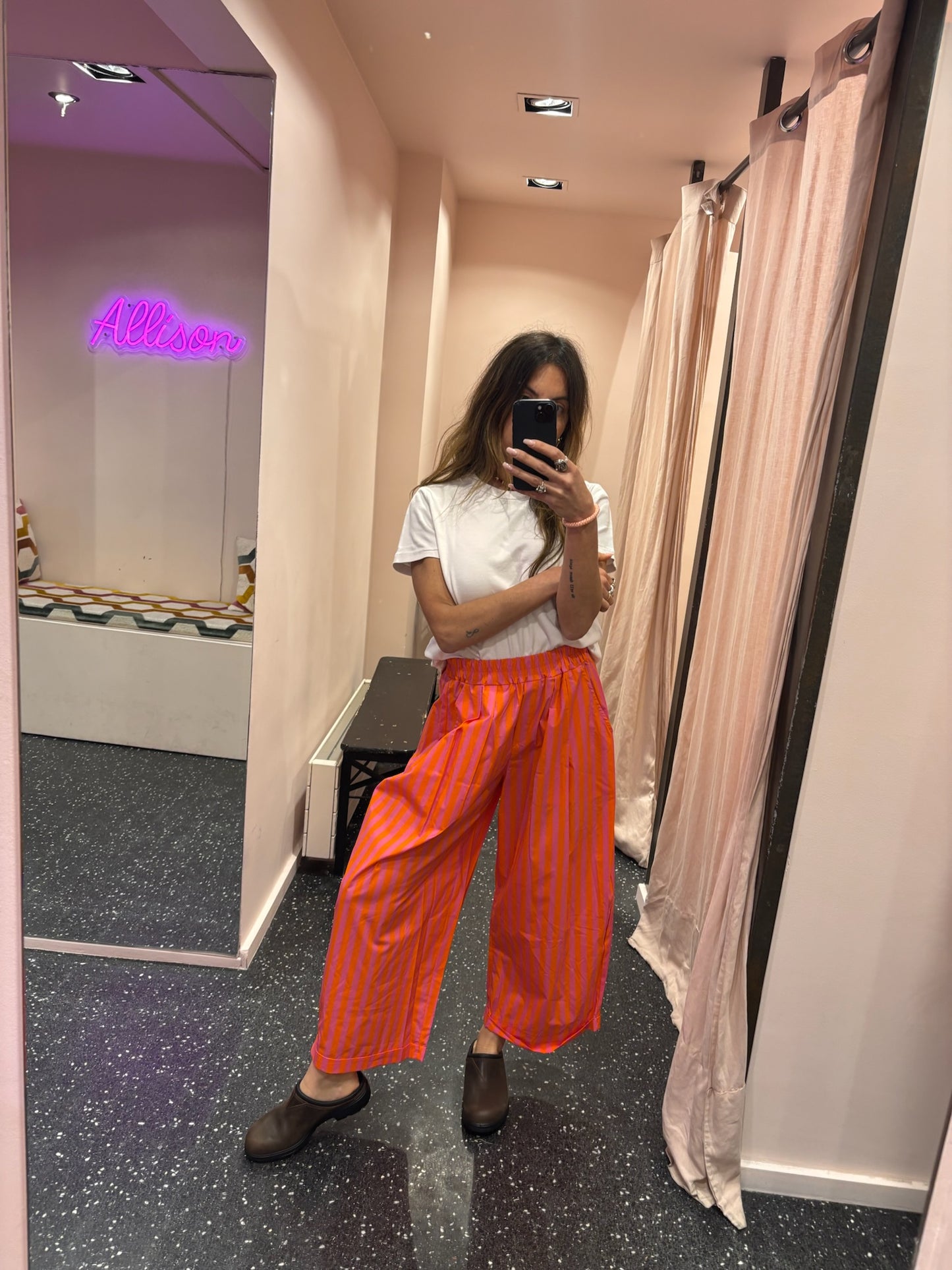 JOHANNA - Pantalon rayé bicolore
