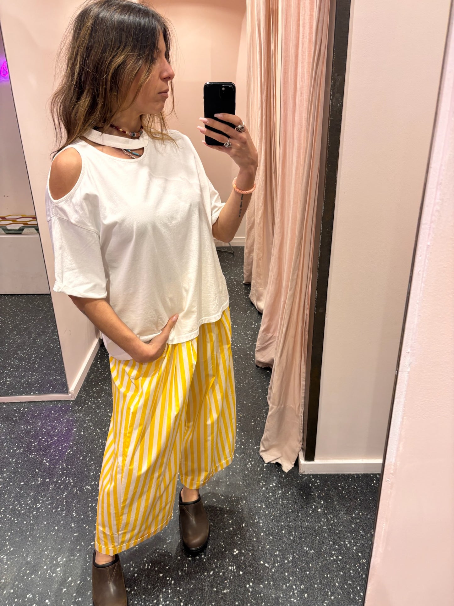 JOHANNA - Pantalon rayé bicolore