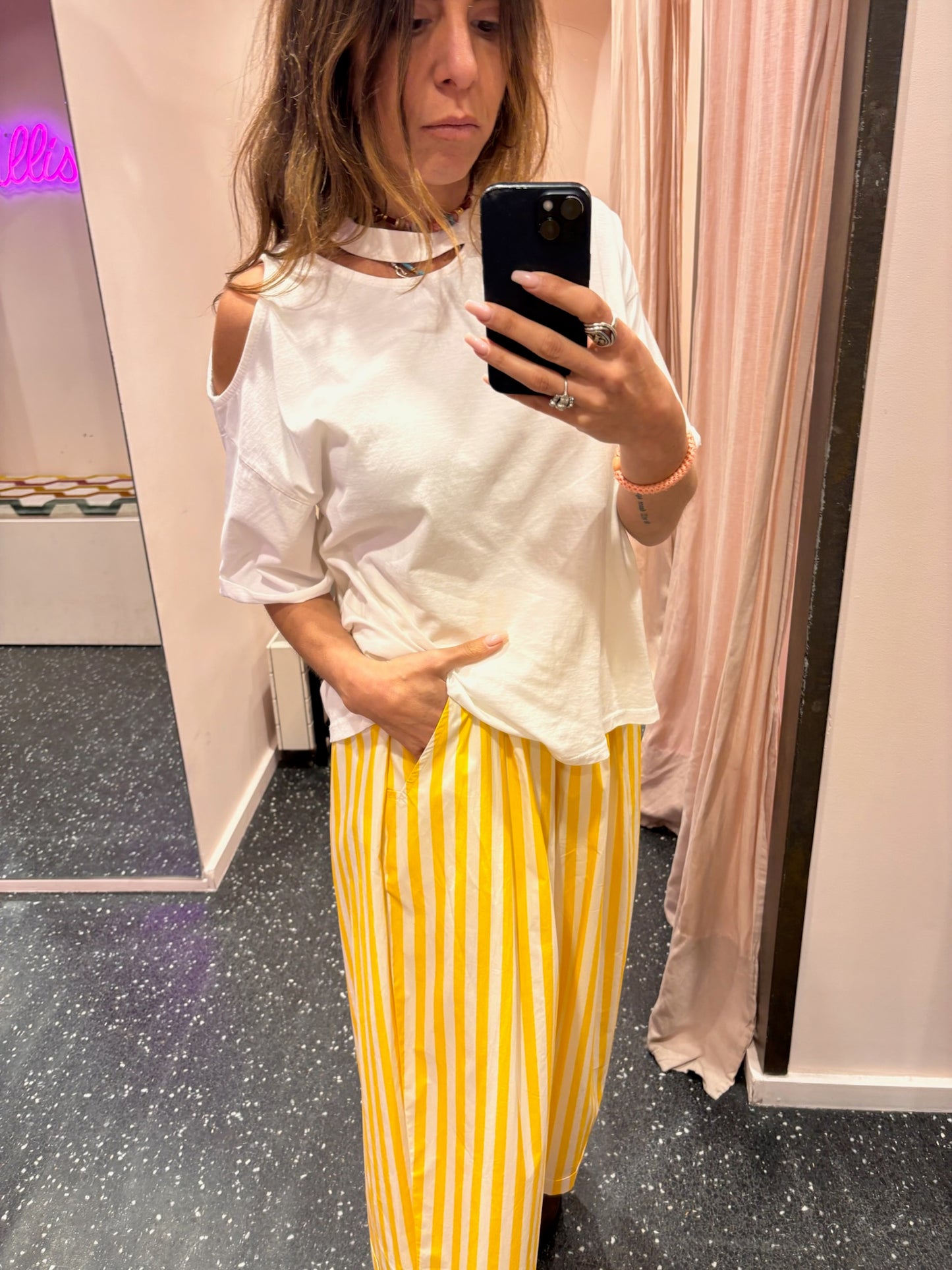 JOHANNA - Pantalon rayé bicolore