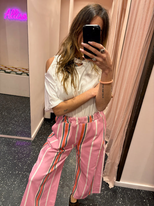 MOMENT - Pantalon à rayures multicolore