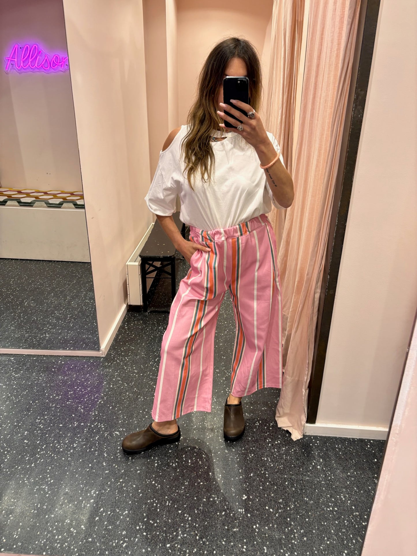 MOMENT - Pantalon à rayures multicolore