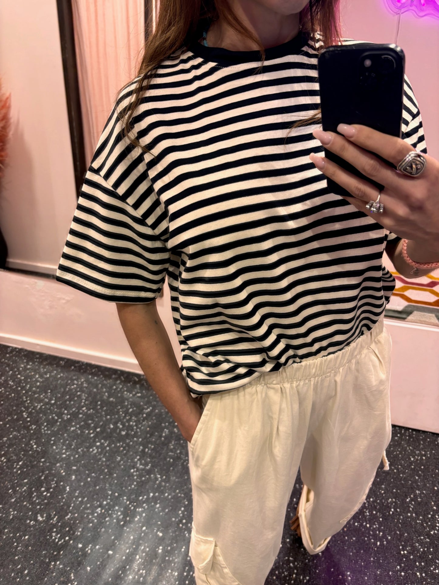 JOHANNA - Marinière oversize manches courtes