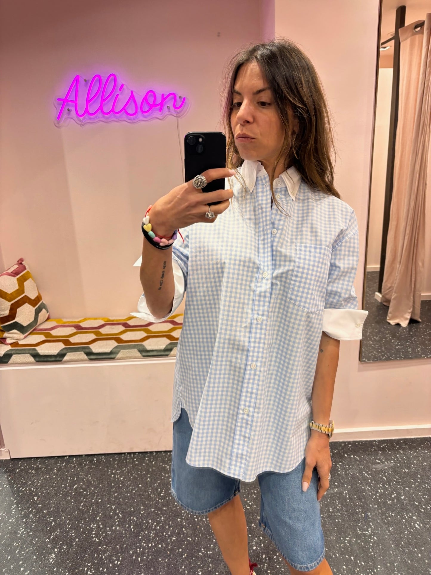 LAURENCE BRAS – chemise Ricka vichy bleu et blanc