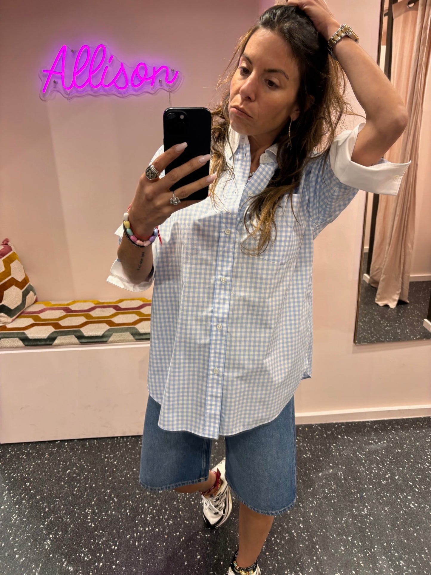 LAURENCE BRAS – chemise Ricka vichy bleu et blanc
