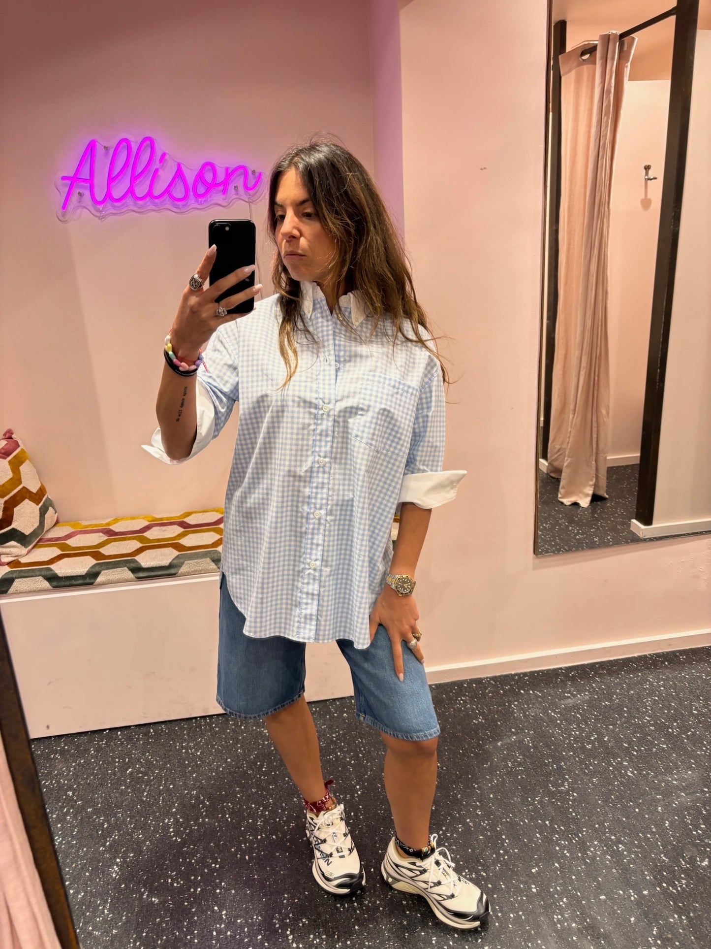 LAURENCE BRAS – chemise Ricka vichy bleu et blanc