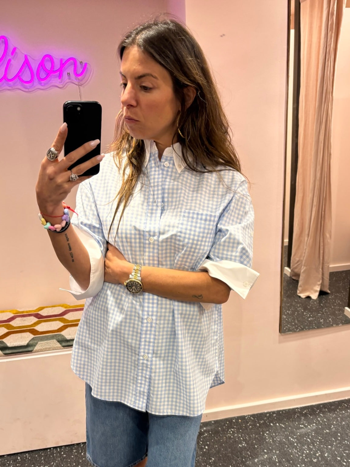 LAURENCE BRAS – chemise Ricka vichy bleu et blanc