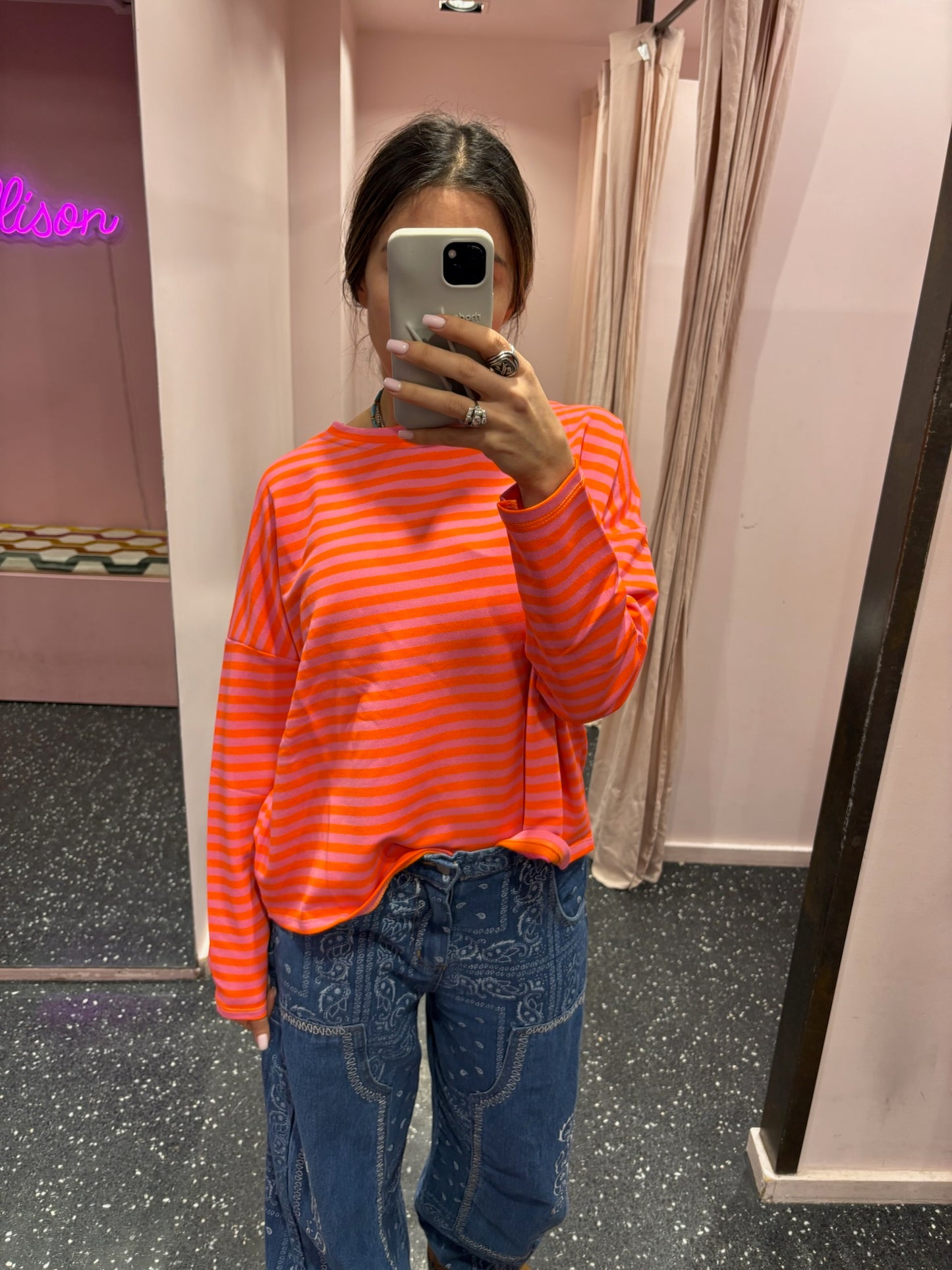 marinière oversize manches longues rayées