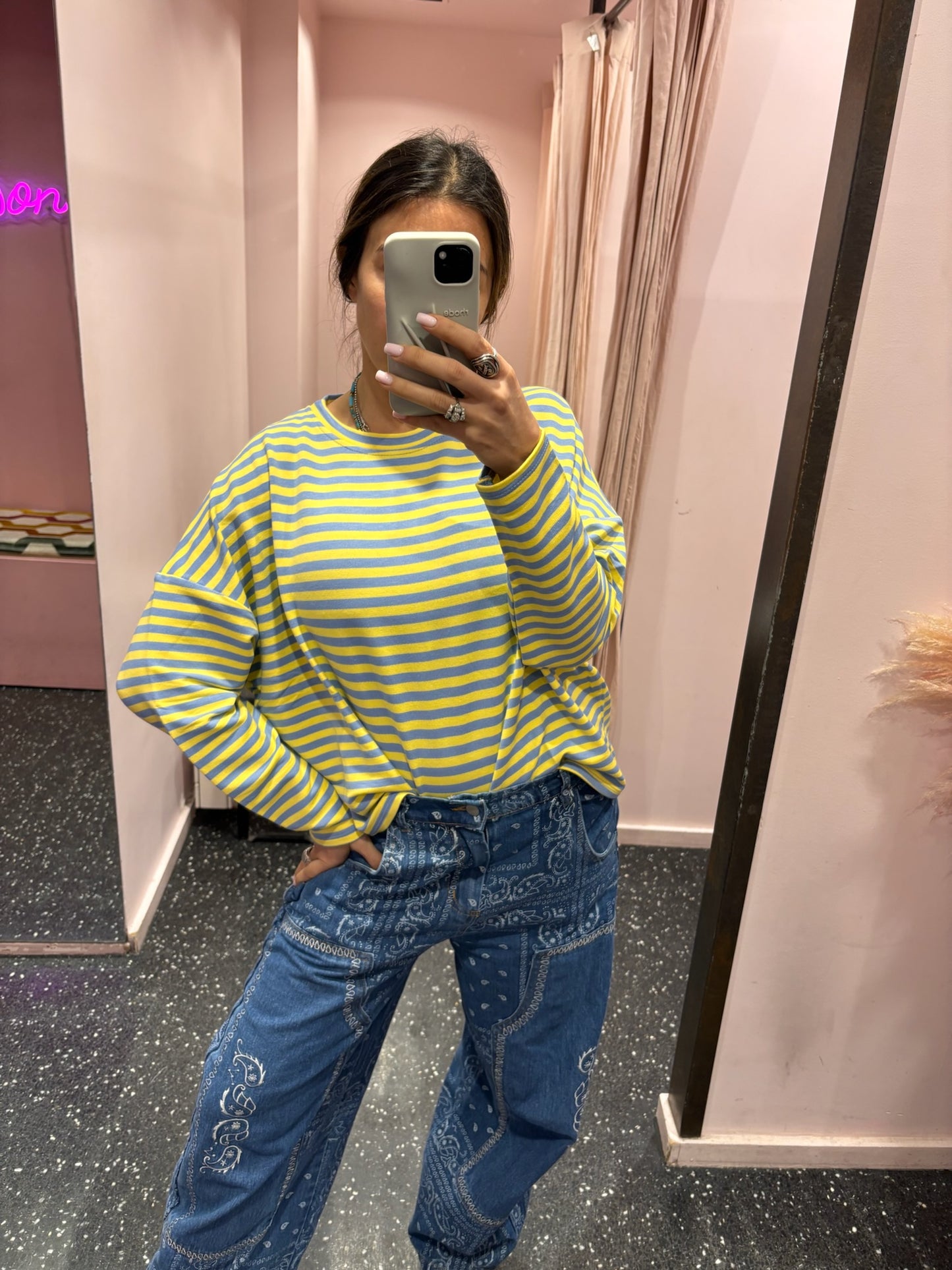 marinière oversize manches longues rayées