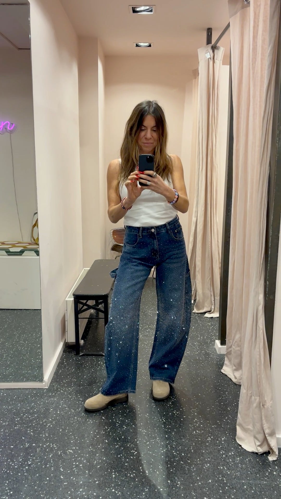 JOHANNA - Denim Carpenter strassé