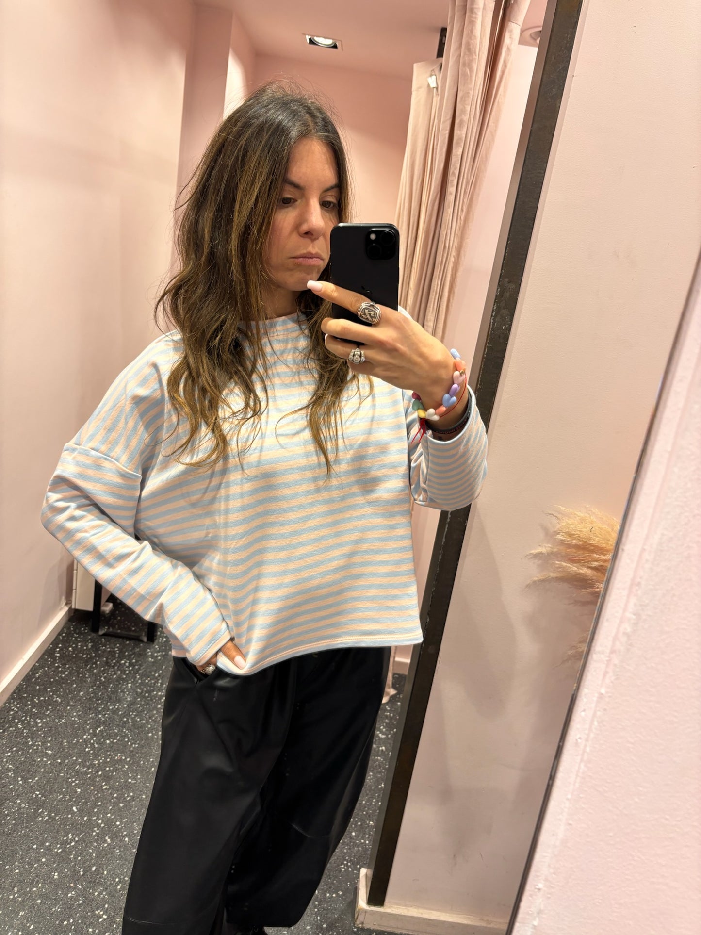 marinière oversize manches longues rayées