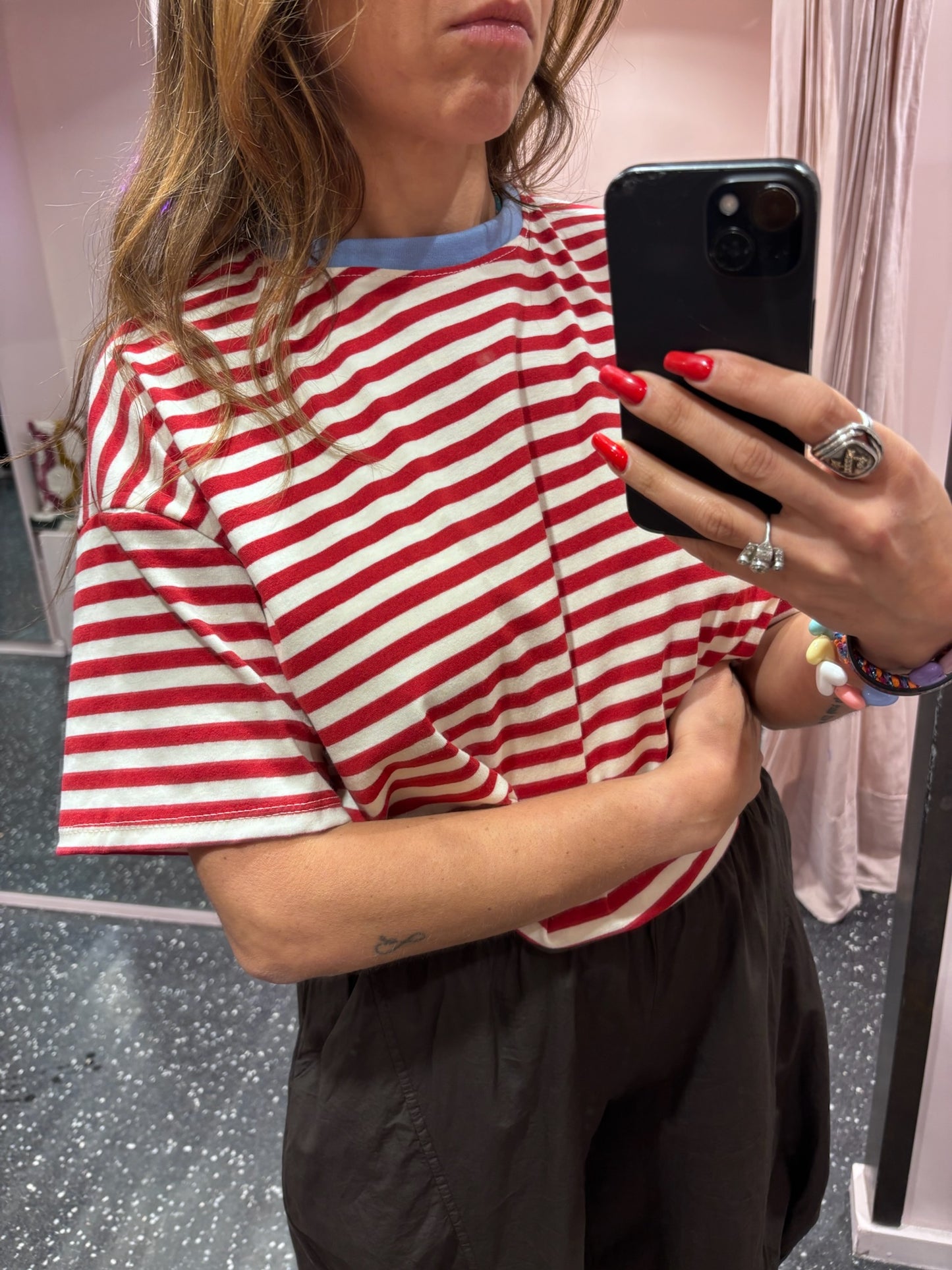 JOHANNA - Marinière oversize manches courtes