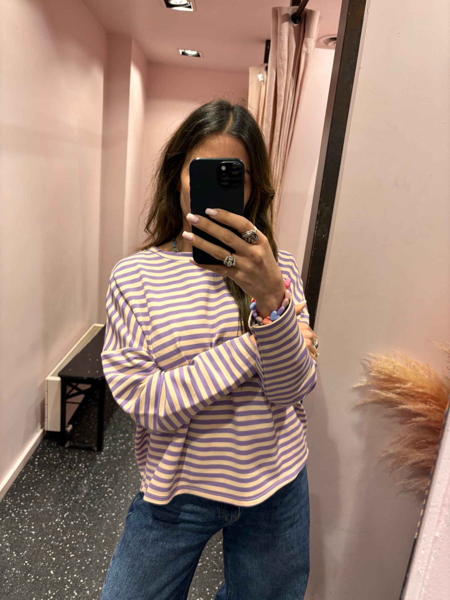 marinière oversize manches longues rayées