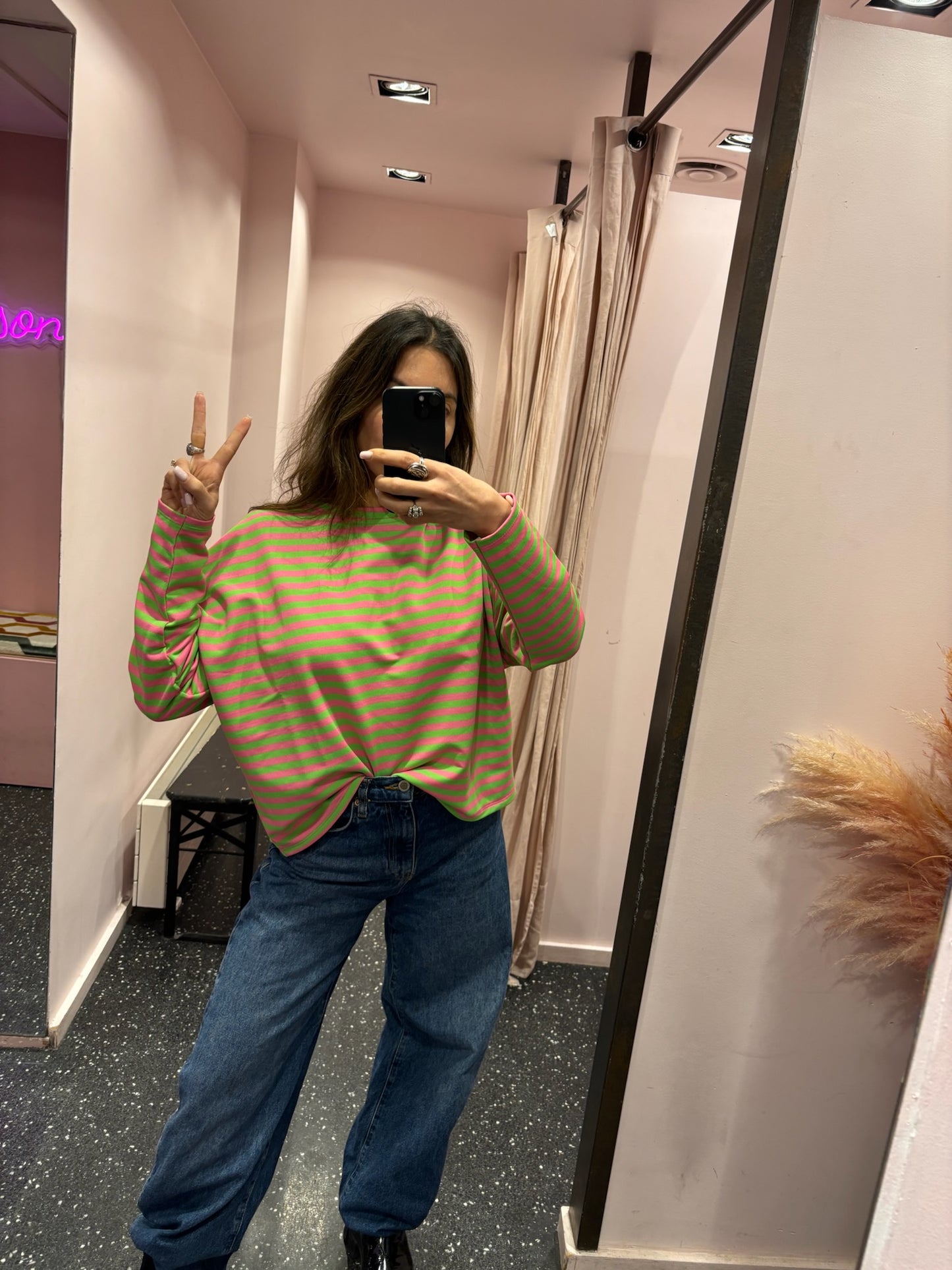 marinière oversize manches longues rayées