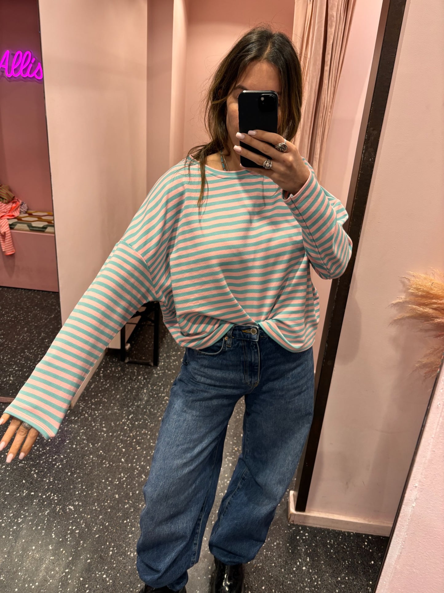 marinière oversize manches longues rayées