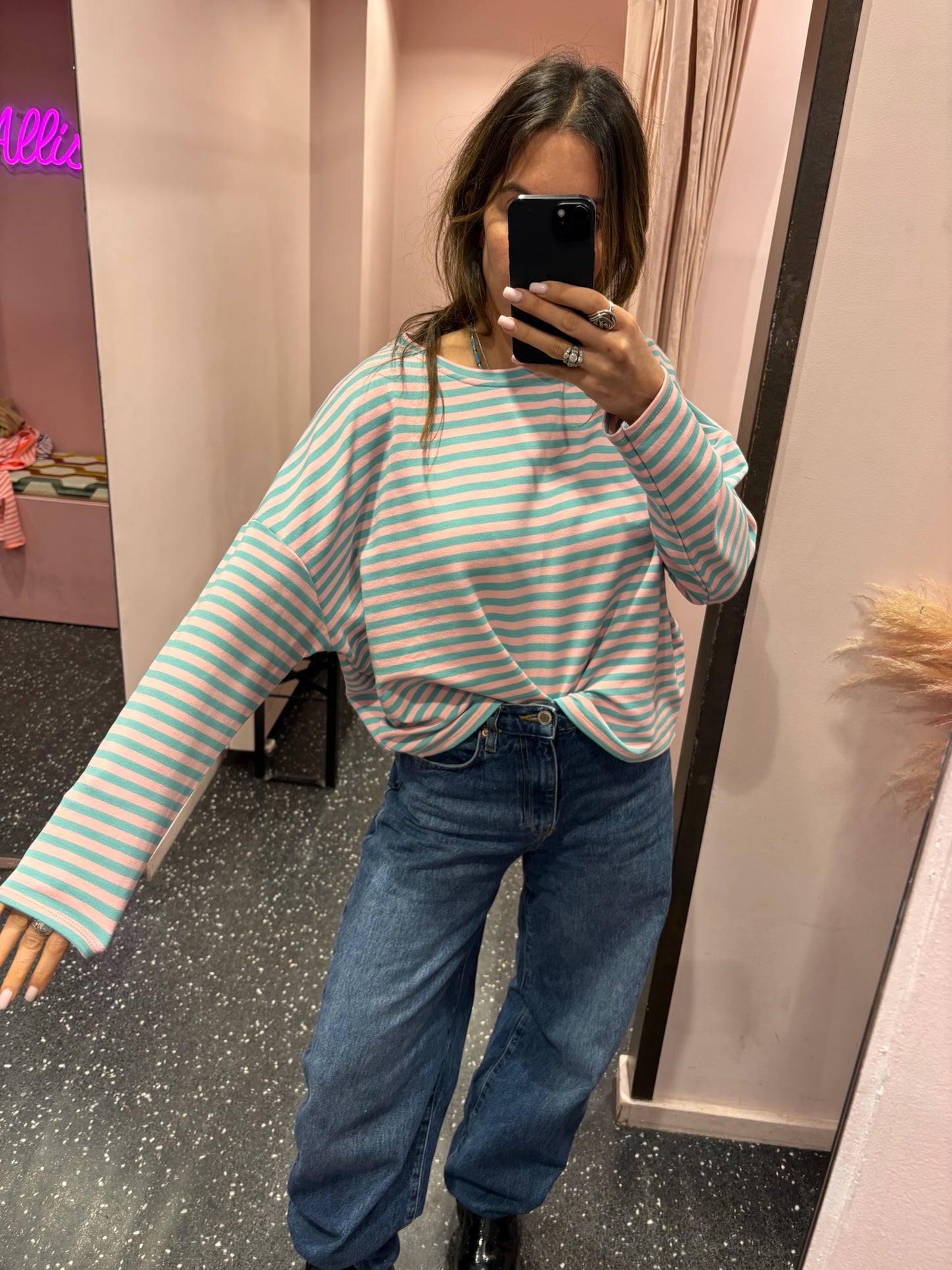 marinière oversize manches longues rayées