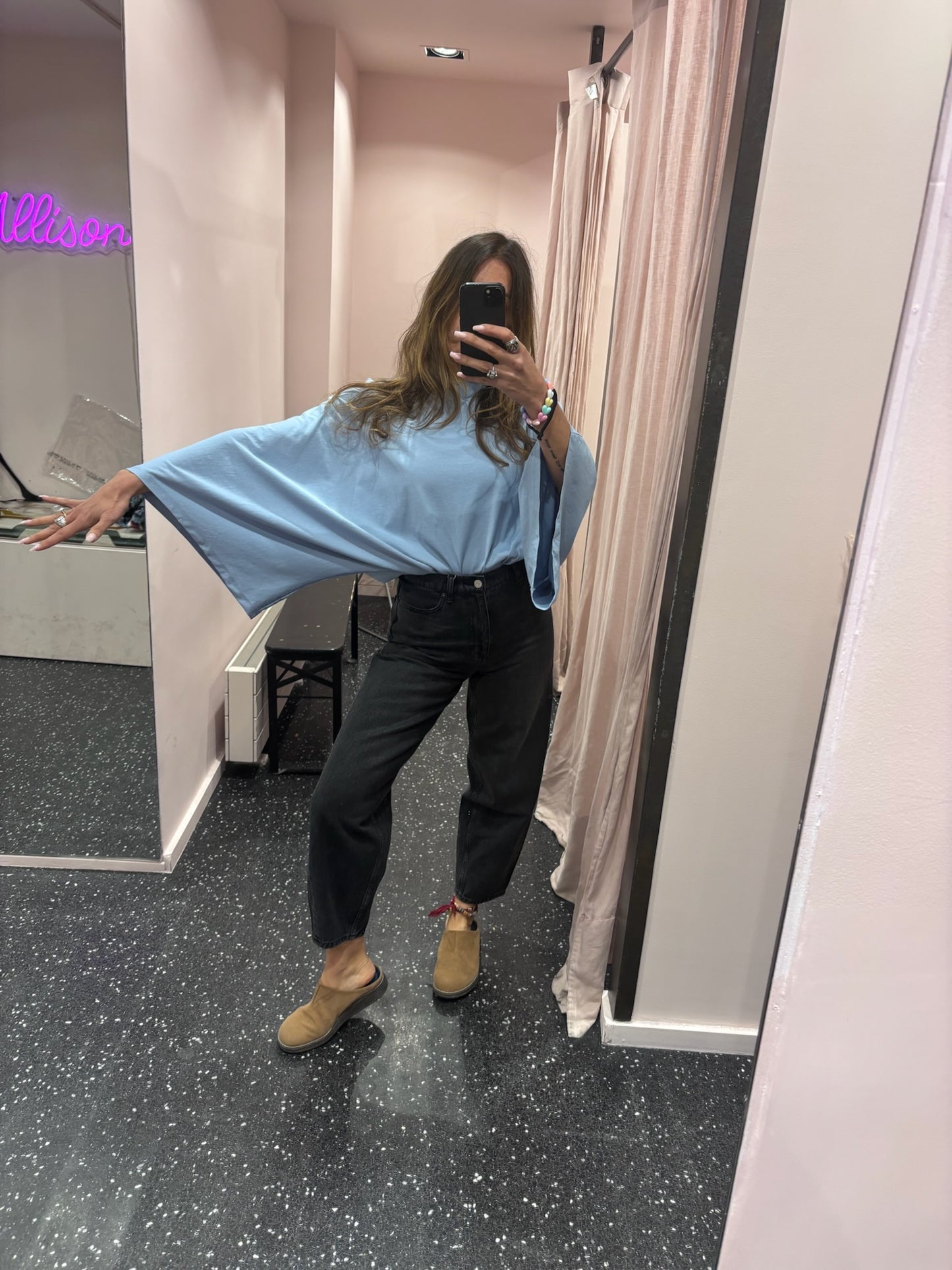 T-shirt manches amples style kaftan