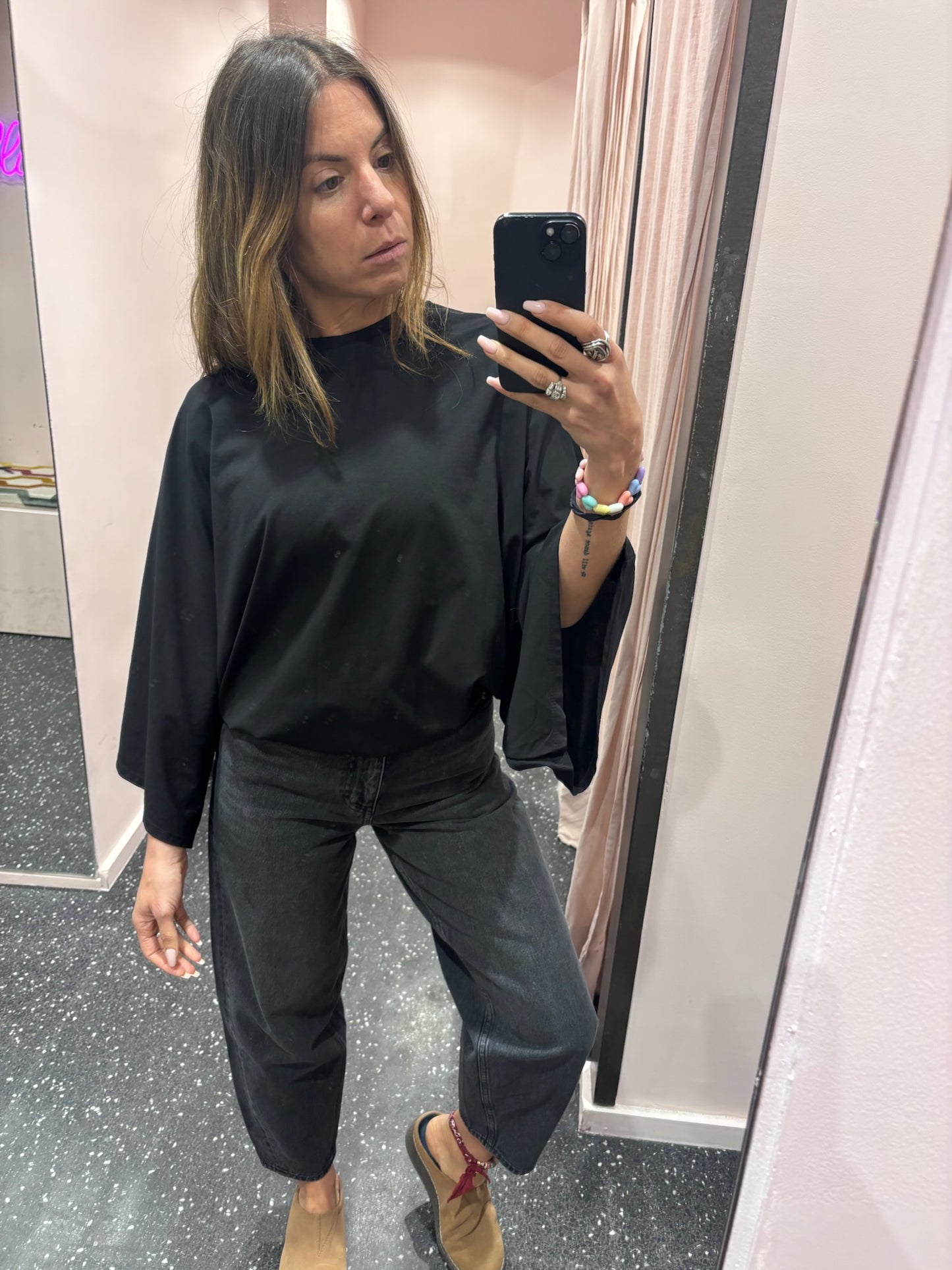 T-shirt manches amples style kaftan