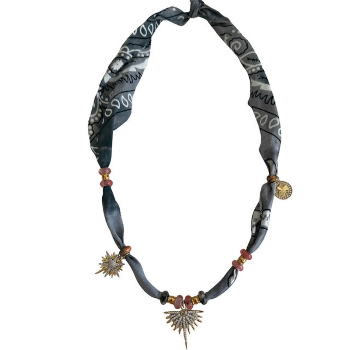 Collier bandana mindset gris