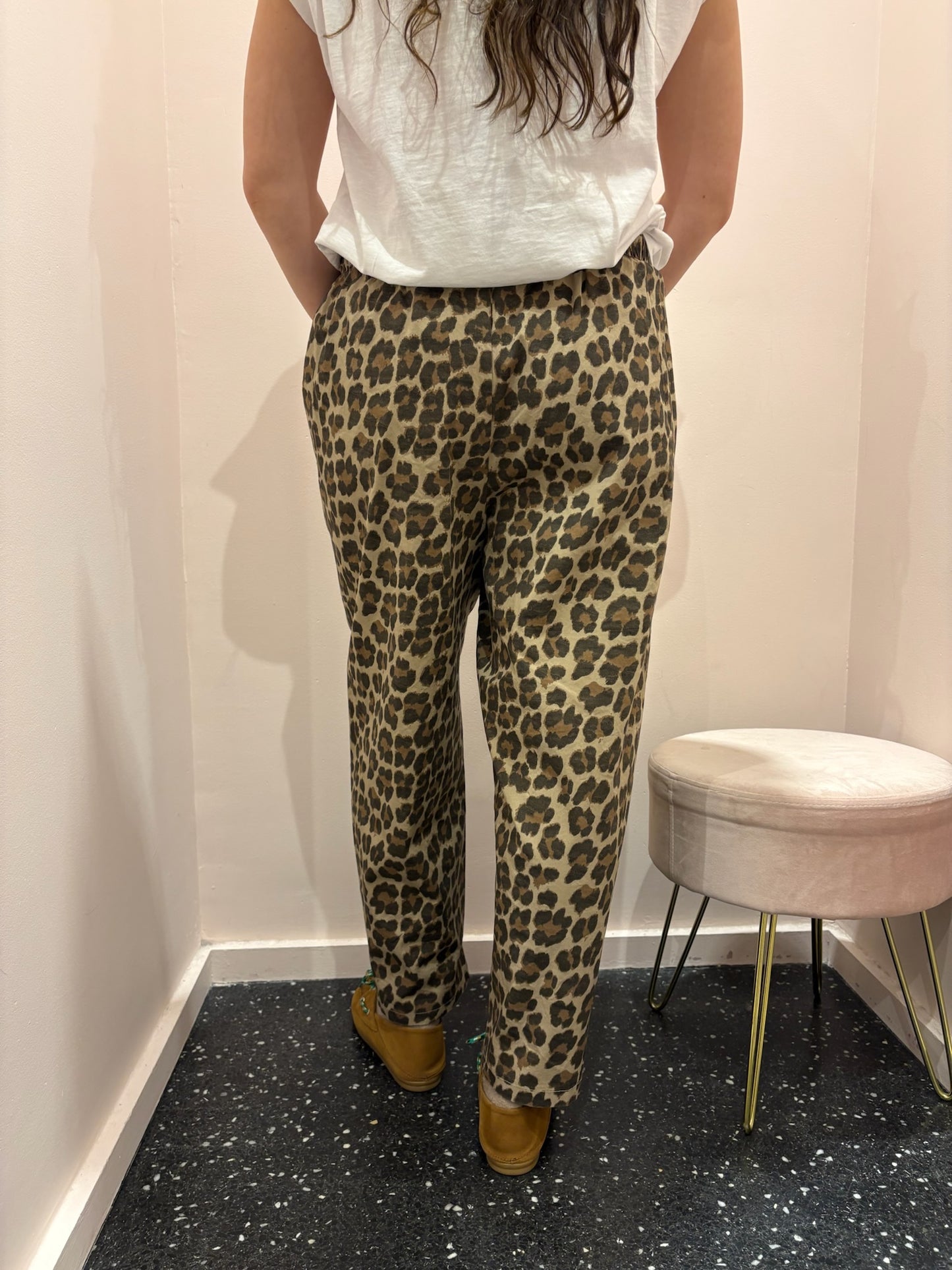 Pantalon Johanna léopard camel