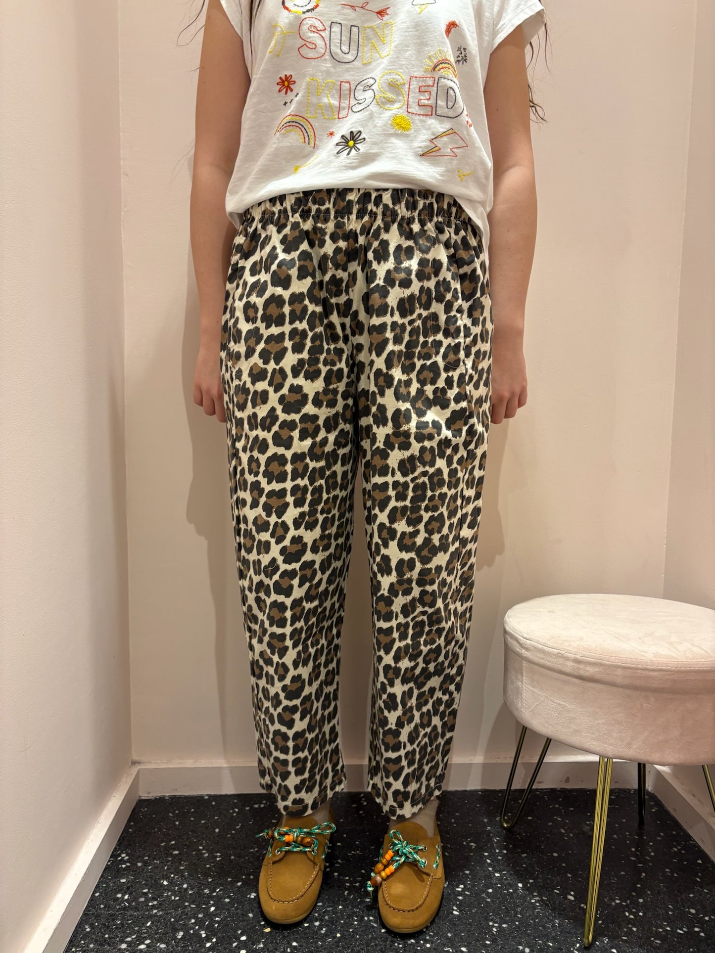 Pantalon Johanna léopard écru