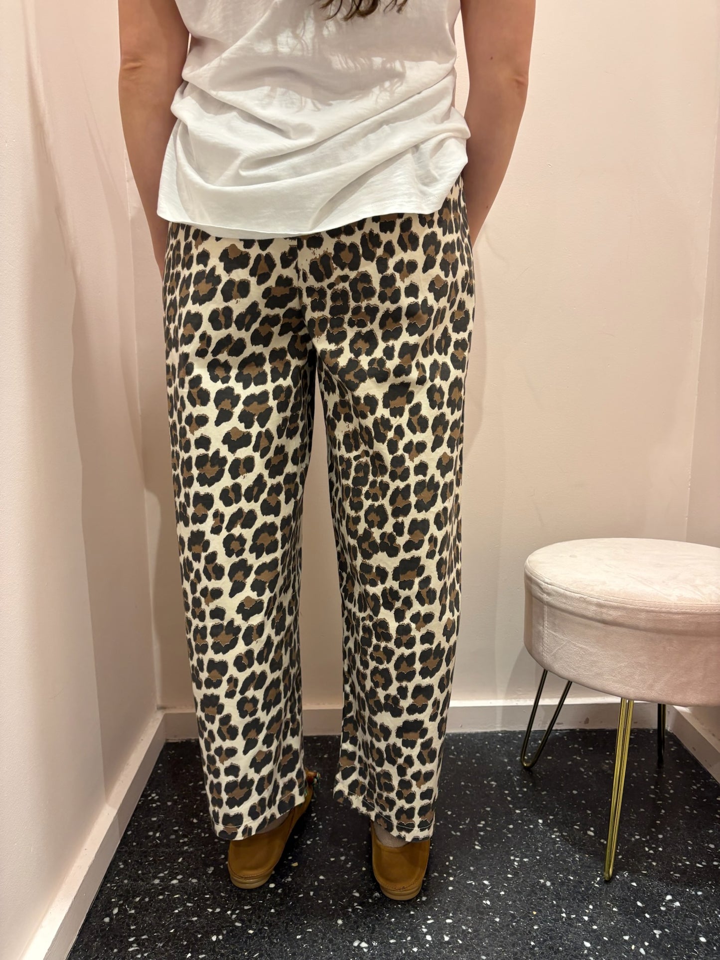 Pantalon Johanna léopard écru