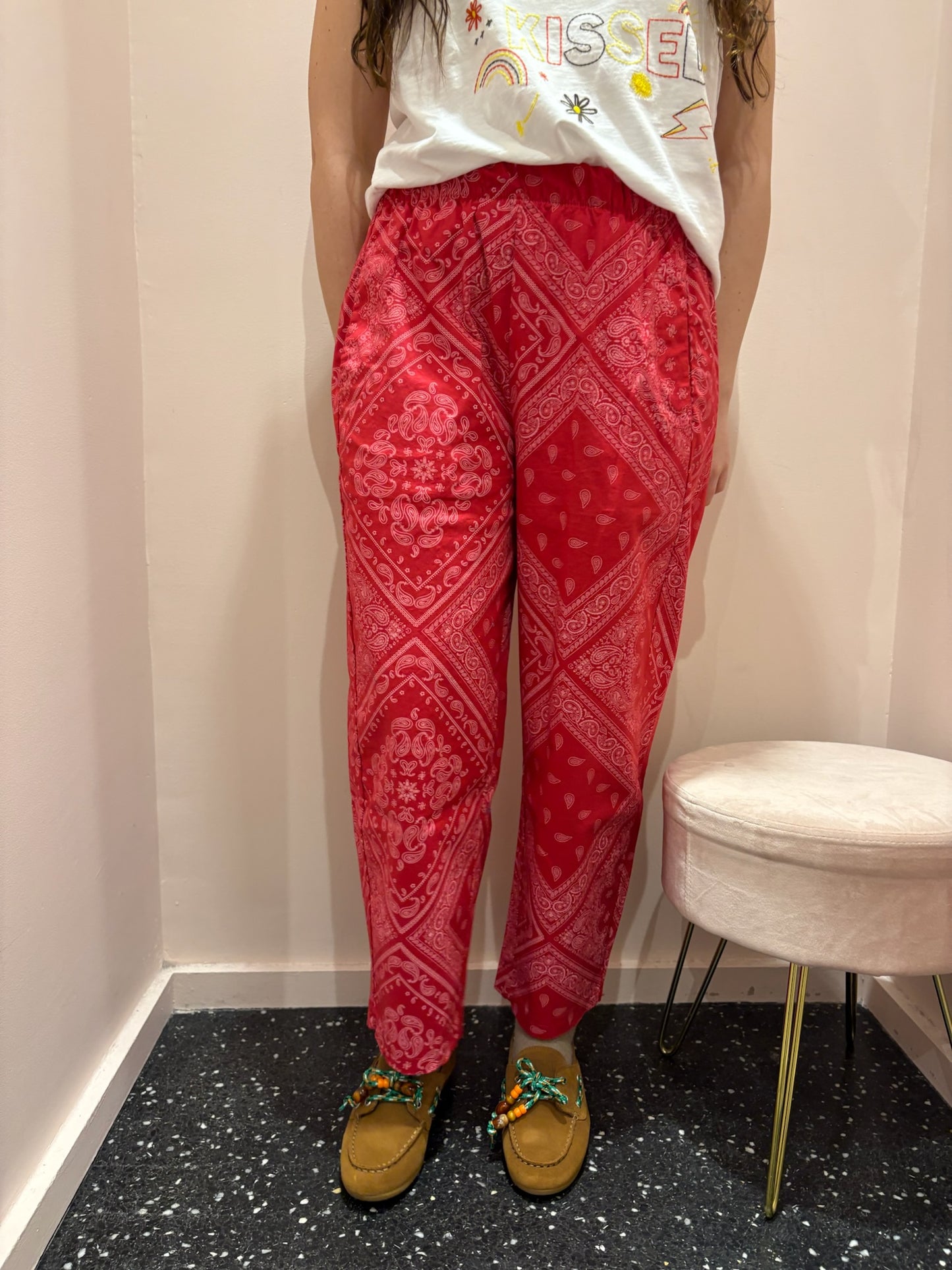 Pantalon Bandana Johanna rouge
