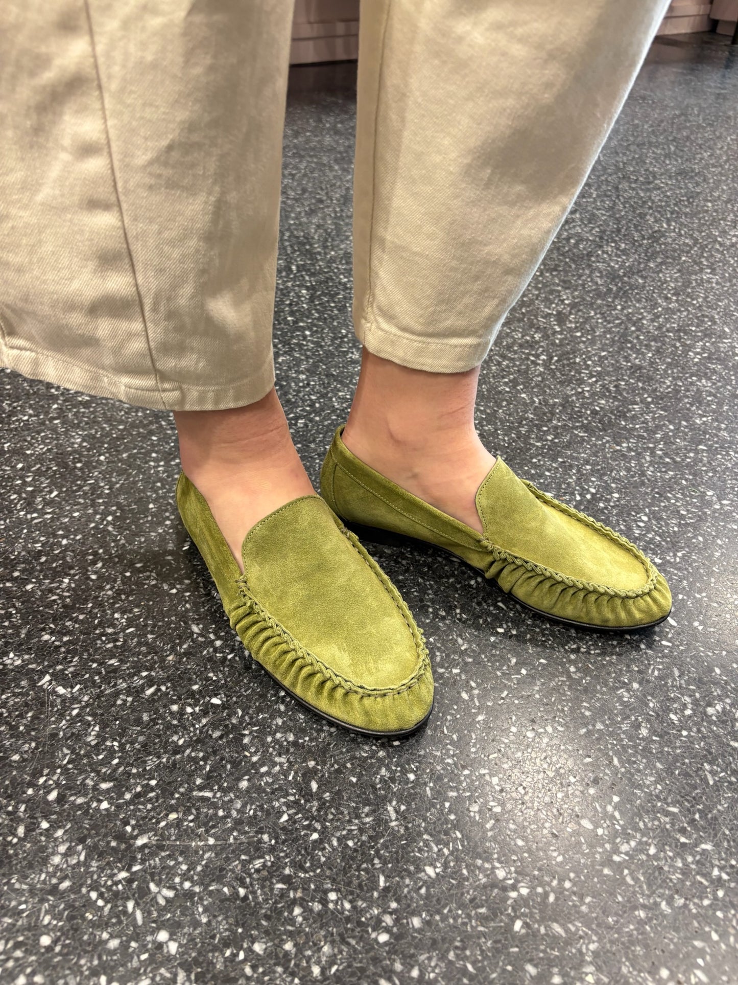 Mocassins en daim herbe